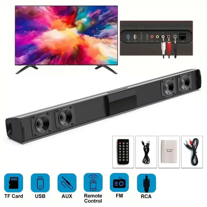 Hautréusde barre de son stéréo avec télécommande, Bluetooth 5.3, son surround, home cinéma, prise en charge RCA, AUX, carte TF