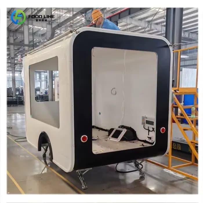 Camping-car mobile sur mesure avec cuisine complète, équipement de food truck pour le camping, la vente ambulante et les services de restauration rapide.