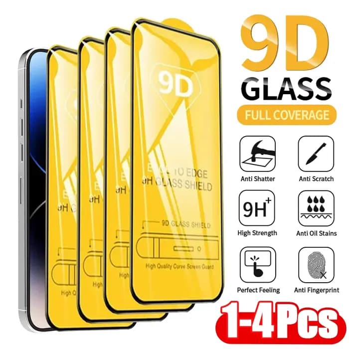 1-4 pièces 9D verre de protection pour iPhone 16 15 11 12 13 14 Pro Max 15Plus protecteur d'écran pour iPhone XR X XS MAX verre trempé