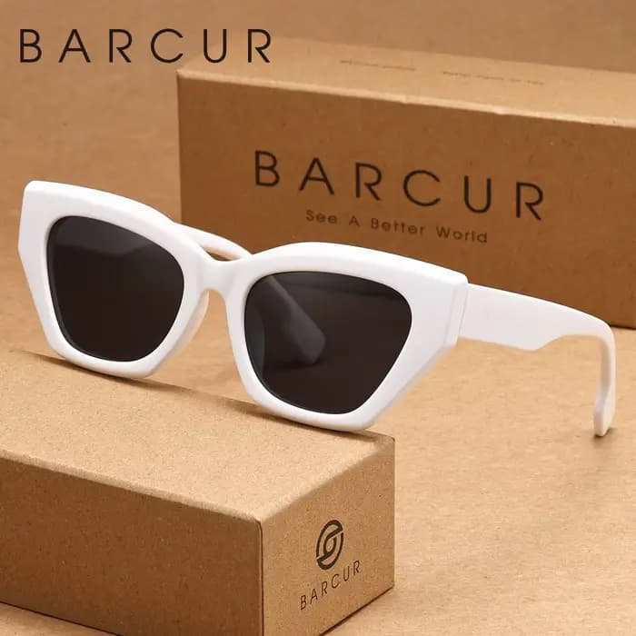 BARCUR Lunettes de soleil exquises à monture œil de chat pour la pêche, la conduite, la randonnée, la protection UV, réduisant l'éblouissement, un excellent cadeau