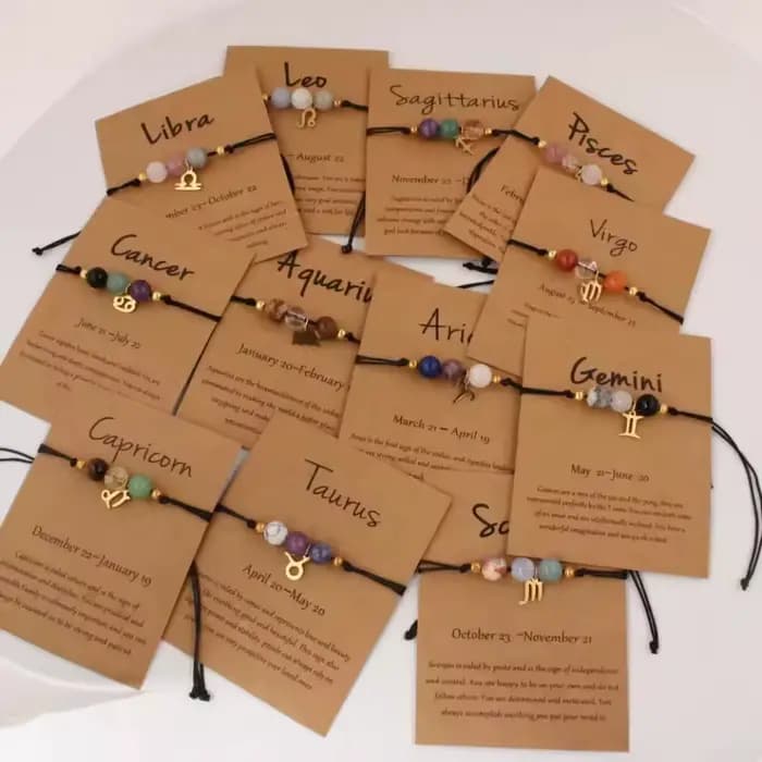 Bracelet du zodiaque pour femmes, bélier américain, taureau, Gemini, Cancer, lion, vierge, balance, scorpion, sagittaire, capricorne, verseau, poissons