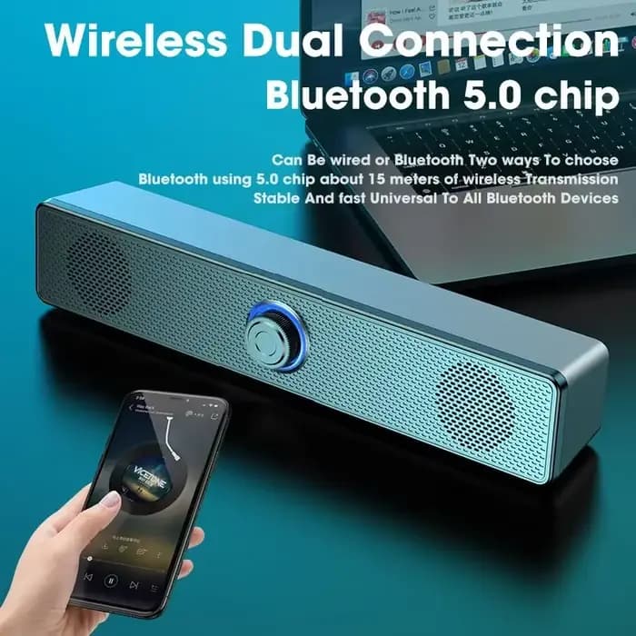 Barre de son pour PC, haut-parleur Bluetooth filaire et sans fil