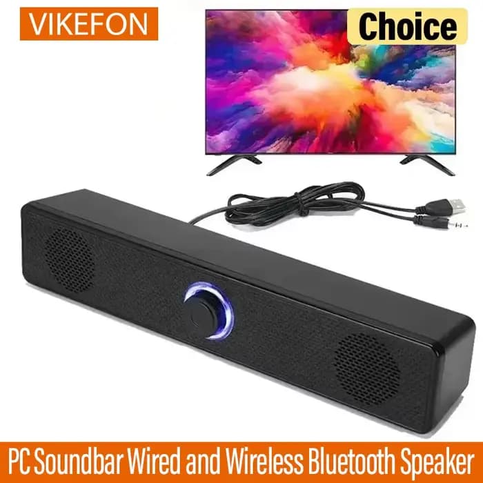 Barre de son pour PC, haut-parleur Bluetooth filaire et sans fil