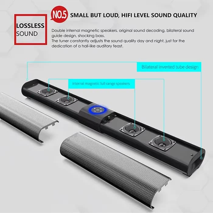 Barre de son sans fil Bluetooth avec subwoofer pour TV