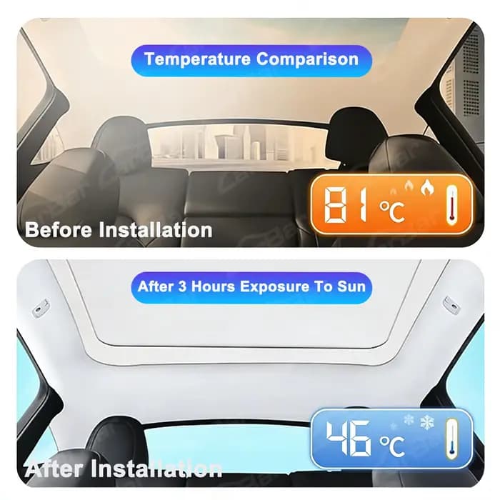 Pare-soleil de toit électrique numérique à commande vocale Carbar pour Tesla Model 3 Y Highland 3 2026 Y Juniper avec éclairage LED ambiant