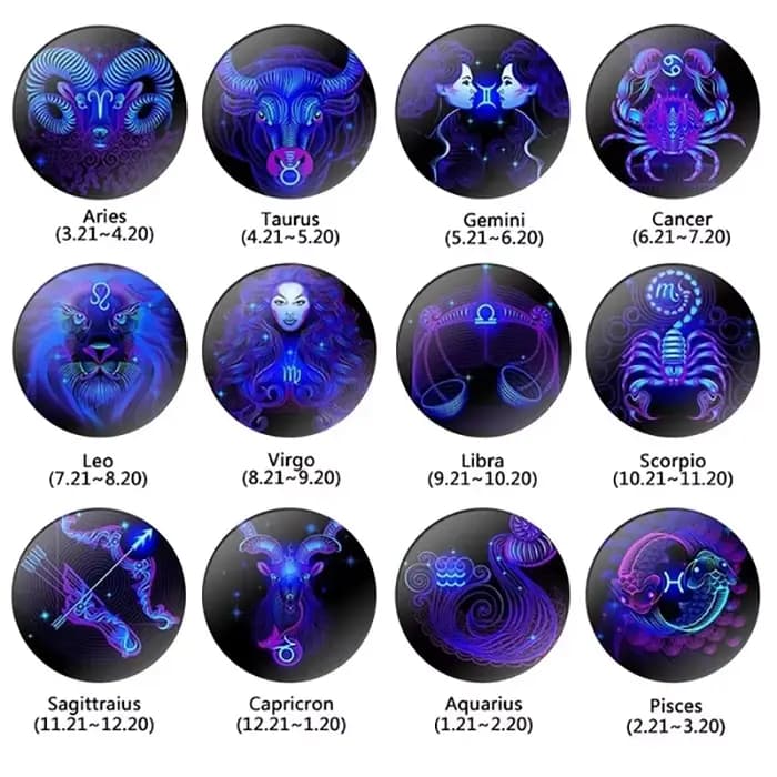 Pendentif en forme de dôme en verre, 12 signes du zodiaque, bijoux à la mode pour femmes, vierge, Cancer, bélier, Gemini, cadeau d'anniversaire
