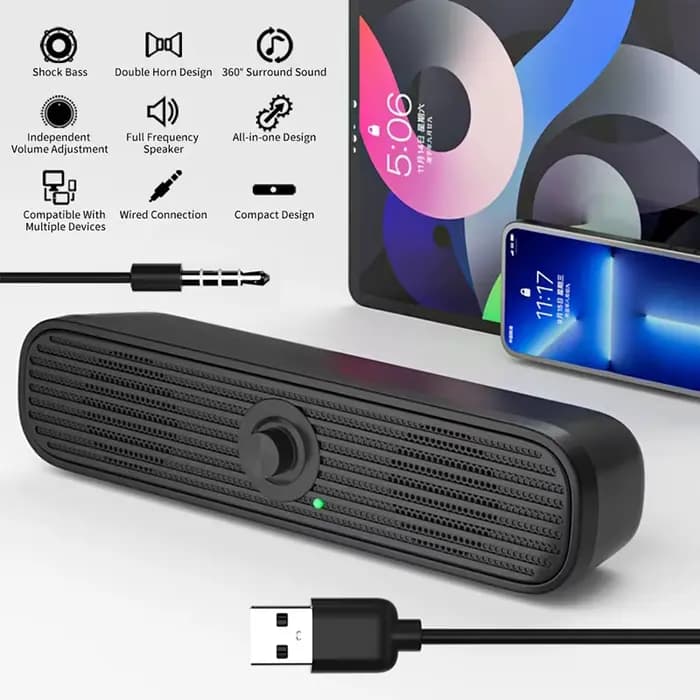 Barre de son portable filaire pour PC