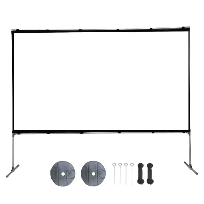 VEVSHAO Sans Rides 160 ° Écran de projecteur d'angle de vision avec support blanc