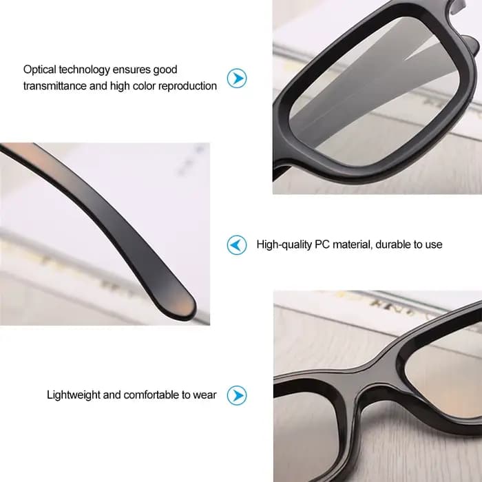 Véritables cinémas 3D VQ163R lunettes 3D passives polarisées pour TV 3D