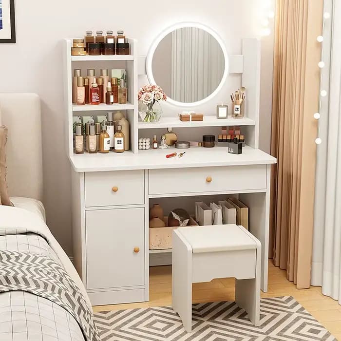Commode de chambre à coucher moderne et simple avec rangement intégré, style INS, pour petit appartement, table de maquillage