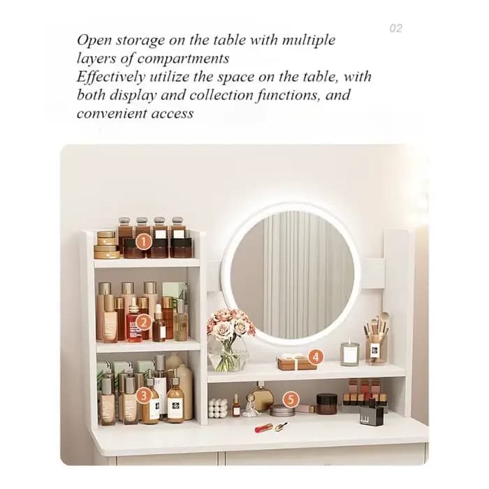 Commode de chambre à coucher moderne et simple avec rangement intégré, style INS, pour petit appartement, table de maquillage