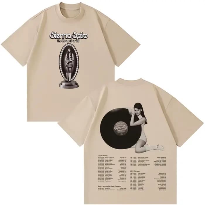 T-shirt graphique Sienna Spiro My House Tour 2026 pour hommes et femmes, T-shirt vintage tendance en coton à manches courtes, T-shirts esthétiques