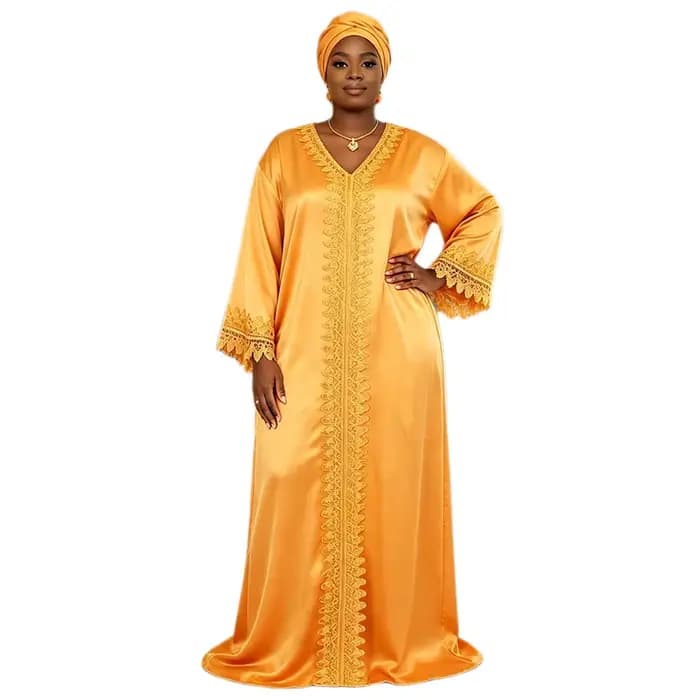 Abayas pour femmes Dubaï Djellaba Femme Robe de mode musulmane africaine Caftan Marocain Robes de soirée Satin Boubou Robe 2026