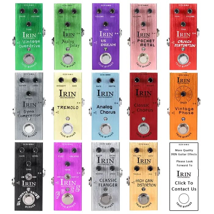 IRIN-Pédale électrique JEEffects Vintage, Overdrive, Crunch Distortion, Analog Delay, US repll, Classic Chorus, UlOscar Drive