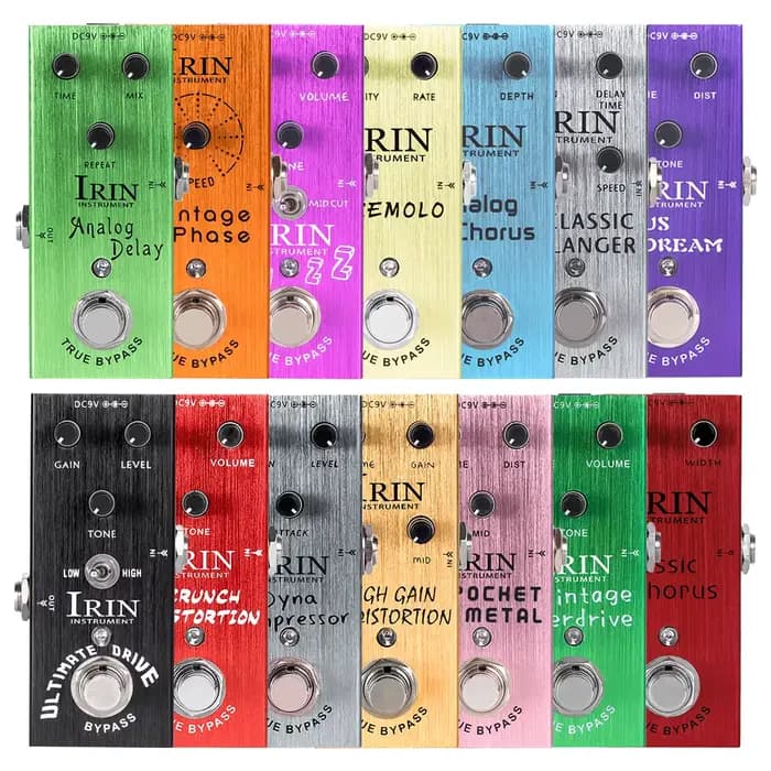 IRIN-Pédale électrique JEEffects Vintage, Overdrive, Crunch Distortion, Analog Delay, US repll, Classic Chorus, UlOscar Drive