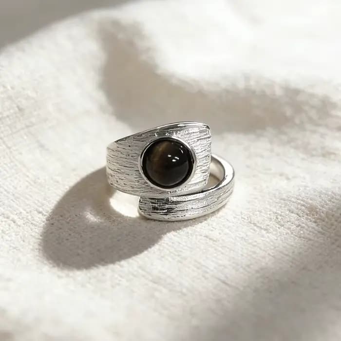 Bagues minimalistes faites à la main pour femmes, grandes pierres simples, bijoux fins, cadeau anti-allergie