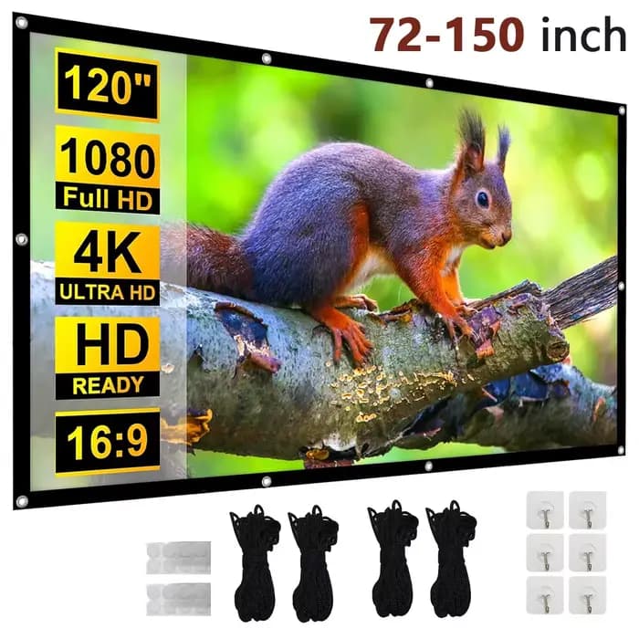 Écran de projecteur Portable 4K 72-150 pouces