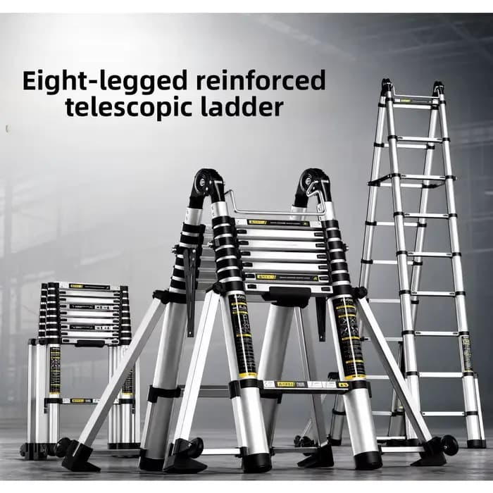 Échelle télescopique multi-supports en alliage d'aluminium, échelle droite multi-supports en alliage d'aluminium, échelle pliante en zigzag