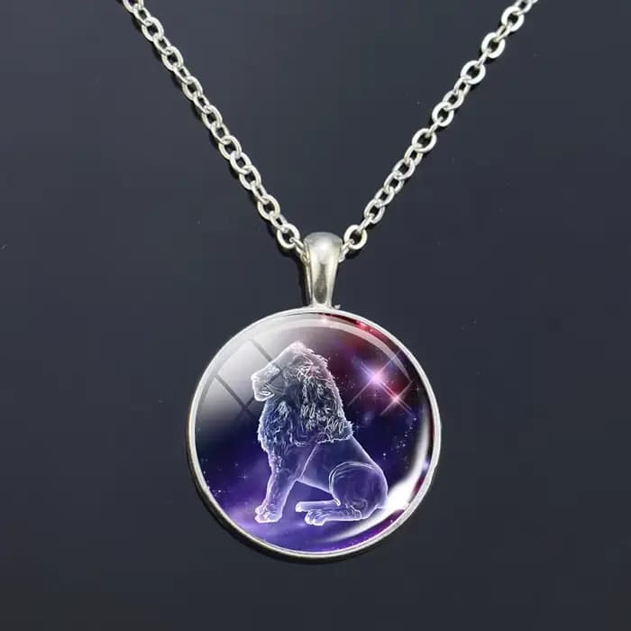Pendentif en forme de dôme en verre, 12 signes du zodiaque, bijoux à la mode pour femmes, vierge, Cancer, bélier, Gemini, cadeau d'anniversaire