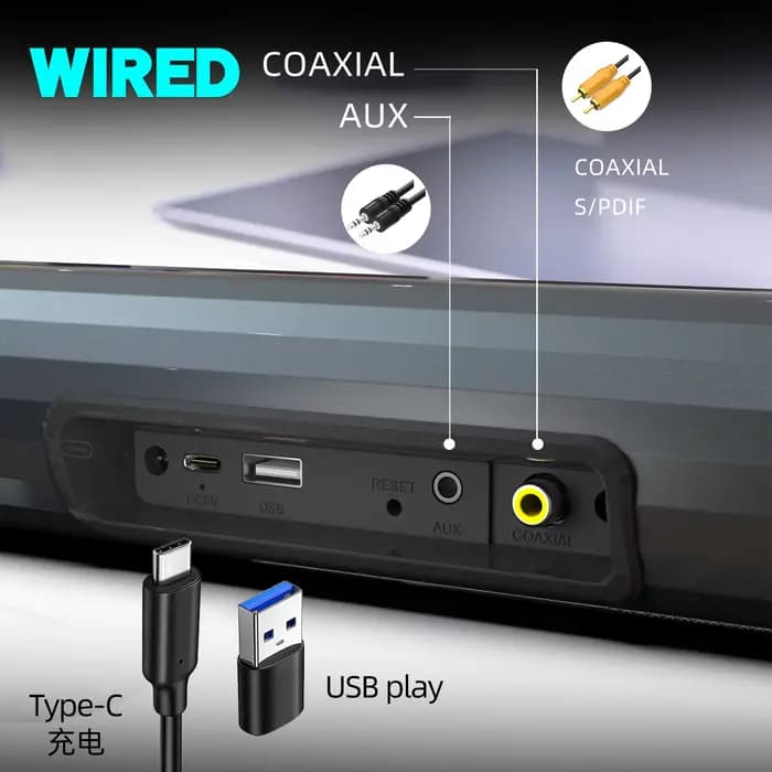 55 100W barre de son TV haut-parleurs Bluetooth sans fil Portable HomeTheater Surround Boombox Radio FM prend en charge