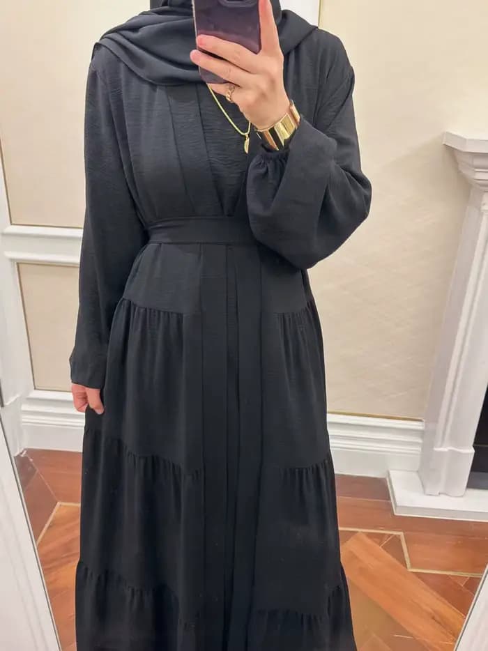 Eid Djellaba Dubai Abaya ensemble froissé ouvert Kimono Abaya + robe longue intérieure vêtements islamiques femmes musulmanes robes ensemble Ramadan caftan