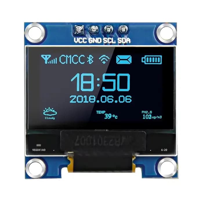 Module d'affichage OLED 0.96 pouces, 5 pièces, 128x64 SSD1306, panneau d'affichage OLED I2C lumineux Compatible avec Arduino Raspberry Pi ESP32 (blanc)