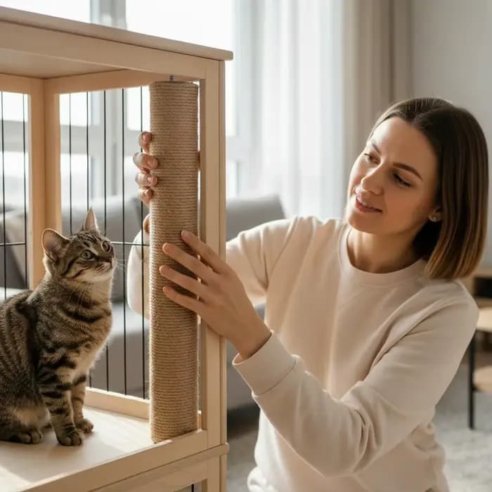 Accessoires DIY pour arbre à chat : Poteau à gratter en sisal, tube en carton rigide de remplacement pour tour d'escalade pour chat