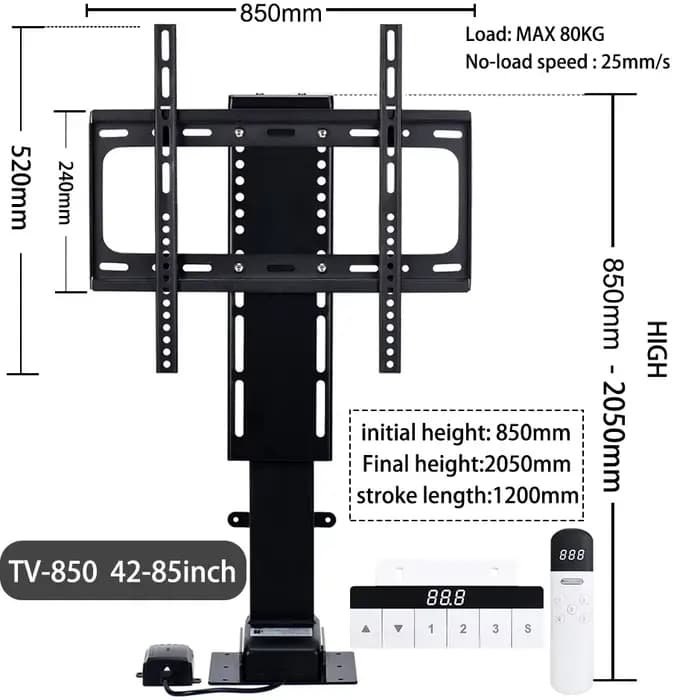 Ascenseur TV motorisé pour téléviseurs 32" ~ 100"