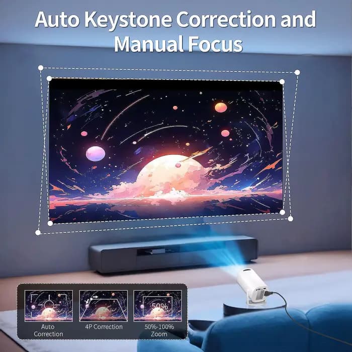 Mini projecteur compatible 4K et 1080P natif avec Android 11