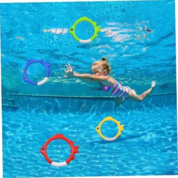 Jouets de plongée et d'entraînement aquatique pour enfants, avec anneaux de récupération en forme de poisson, pour piscine, adultes/enfants