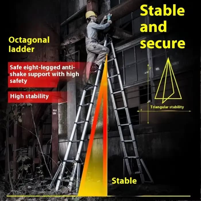 Échelle télescopique multi-supports en alliage d'aluminium, échelle droite multi-supports en alliage d'aluminium, échelle pliante en zigzag