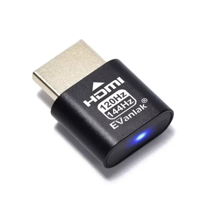 Prise HDMI factice 2K@120Hz/1080P@144Hz avec émulateur EDID - Adaptateur d'affichage virtuel pour PC sans écran
