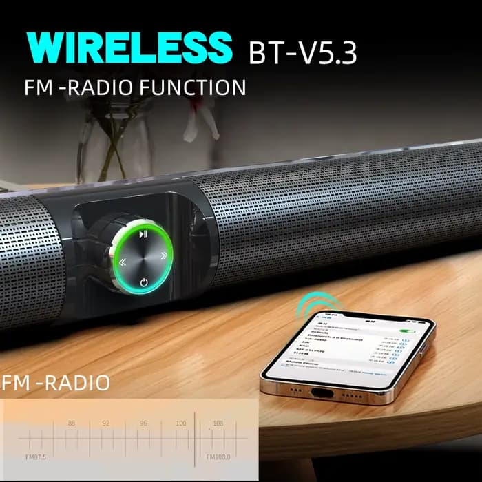 55 100W barre de son TV haut-parleurs Bluetooth sans fil Portable HomeTheater Surround Boombox Radio FM prend en charge