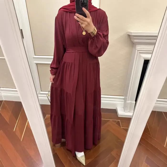 Eid Djellaba Dubai Abaya ensemble froissé ouvert Kimono Abaya + robe longue intérieure vêtements islamiques femmes musulmanes robes ensemble Ramadan caftan
