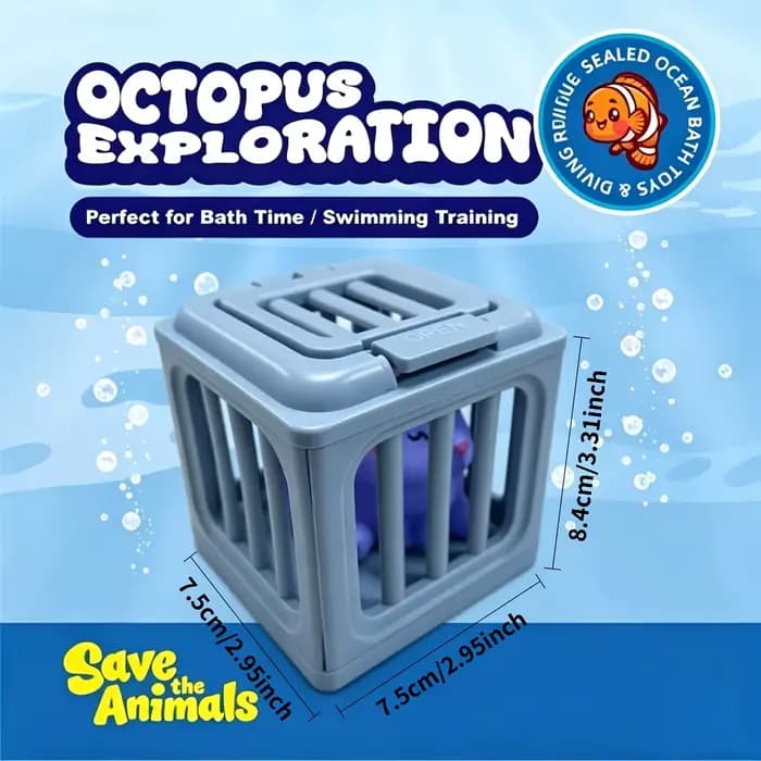 Jouets de plongée pour piscine pour enfants, jouets de natation avec boîte à poissons, animaux flottants adaptés