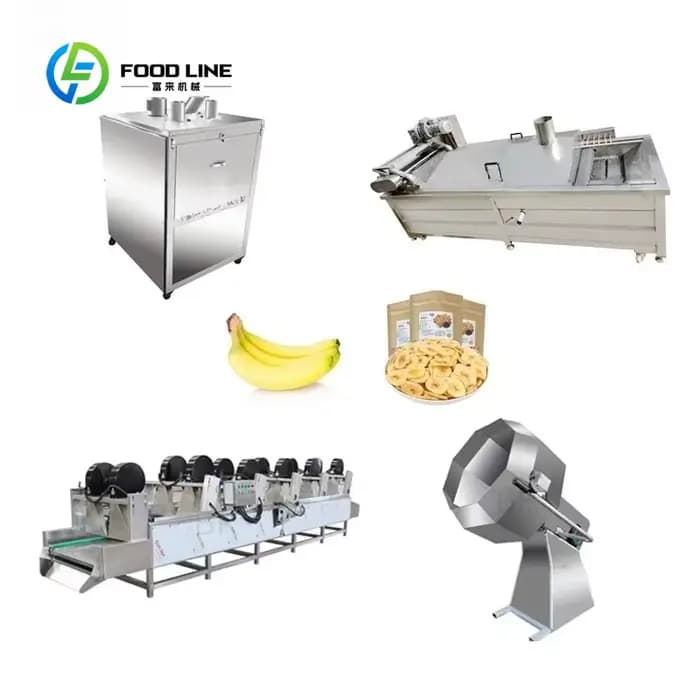 Ligne de production automatique personnalisée de chips de banane, équipement de friture stable pour la transformation de tranches de fruits en snacks