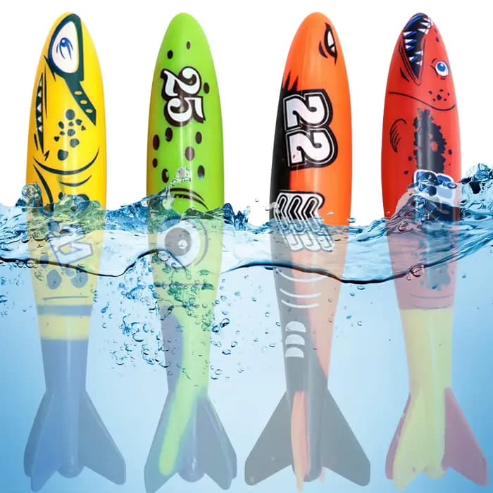 4 pièces été piscine plongée multicolore plongée sous-marine créatif dessin animé piscine coulant piscine accessoires