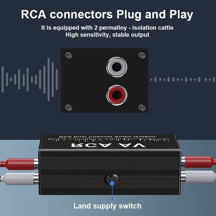 Isolateur de boucle d'audio RCA
