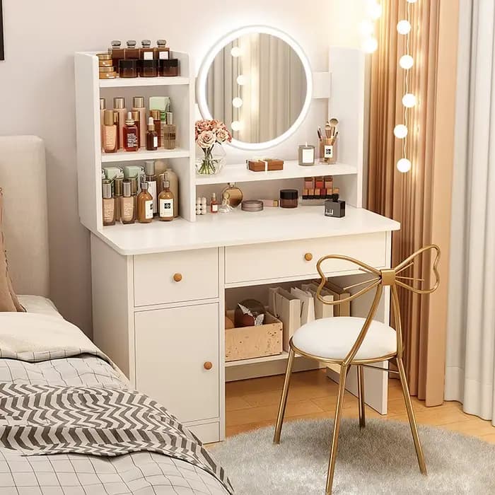 Commode de chambre à coucher moderne et simple avec rangement intégré, style INS, pour petit appartement, table de maquillage