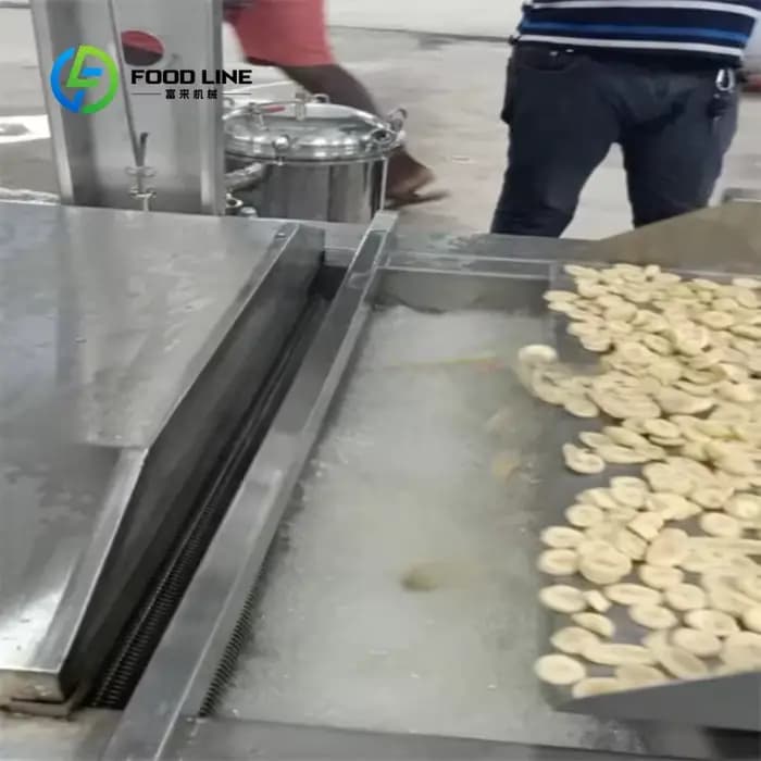 Ligne de production automatique personnalisée de chips de banane, équipement de friture stable pour la transformation de tranches de fruits en snacks