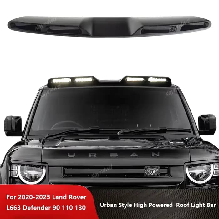 Barre lumineuse de toit haute puissance de Style urbain, accessoires tout-terrain 4x4 avec 4 LED pour Land Rover L663 Defender 2020 – 2025 90 110 130