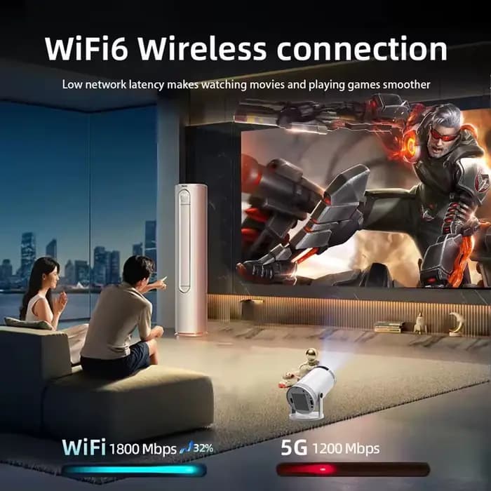 Nouveau projecteur HY300 2026 4K Android 11 Wifi6 290ANSI Allwinner H713 BT5.0 1080P 1280*720P Cinéma Extérieur Portable ﻿