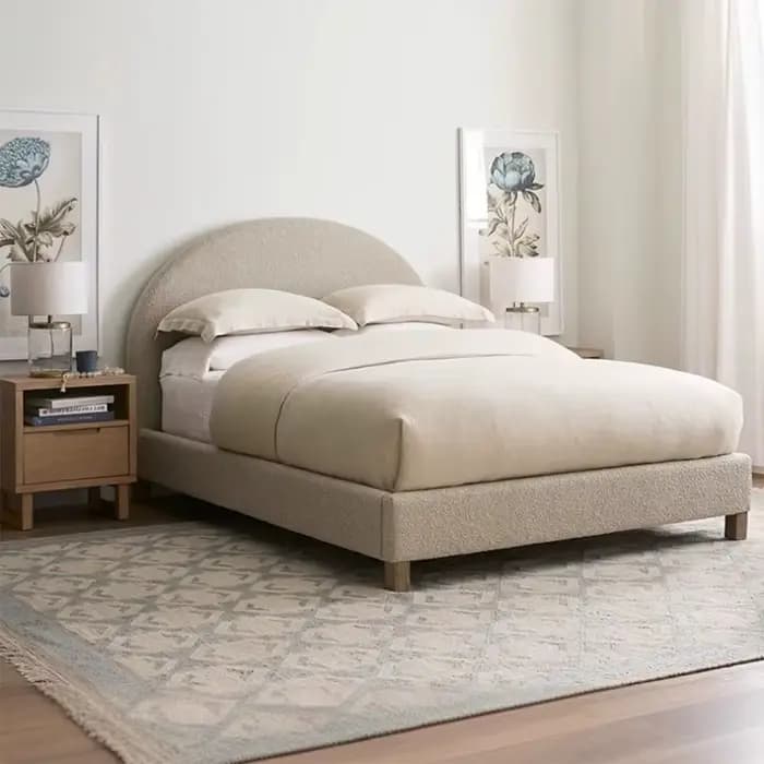 Chambre à coucher minimaliste lits de luxe fantaisie Queen Size cadre lit tables de nuit rembourré Letto Matrimoniale meubles accessoires