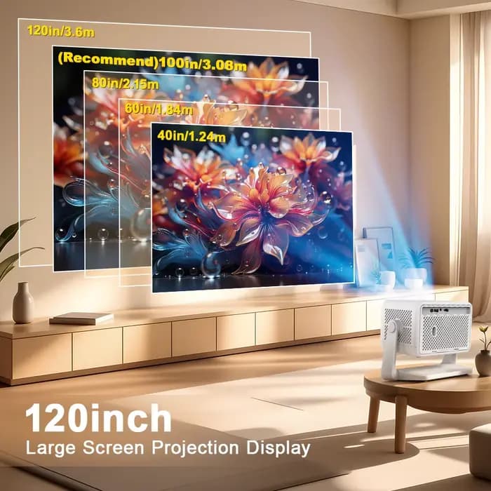 Projecteur de cinéma maison PROGAGA PG370 MAX Mini 4K 1080P Vidéo Android WIFI pour Smartphone 700ANSI Vidéoprojecteur portable