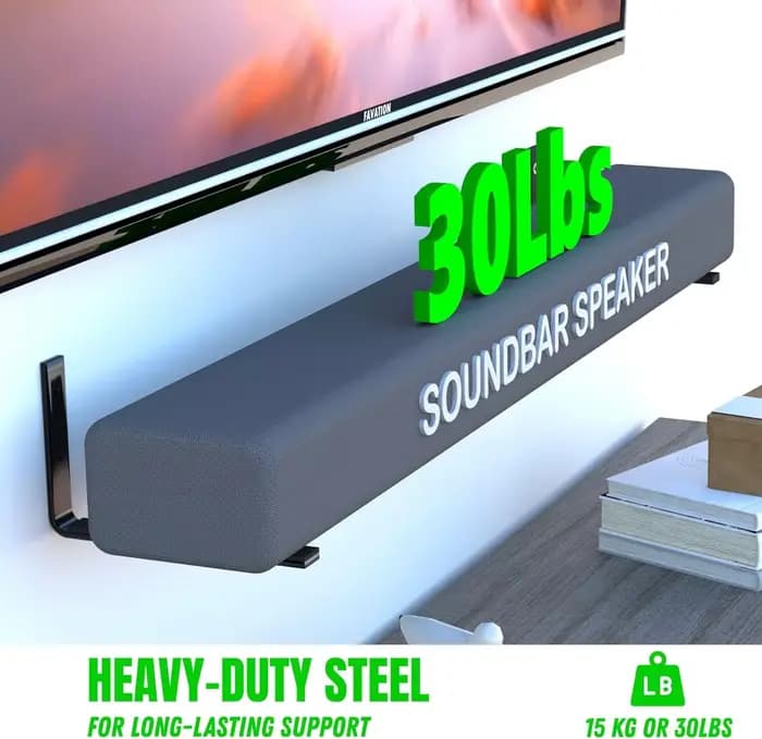 Support mural robuste pour barre de son