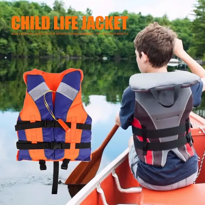 Gilet de sauvetage pour enfants, maillot de bain, vestes d'aide à la natation, accessoires de piscine avec bandes réfléchissantes de sifflet