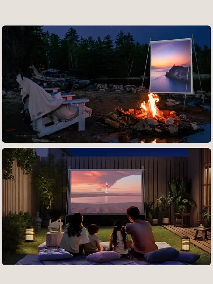 Écran de projecteur extérieur portable XGIMI de 70 pouces pour le camping ; pliable