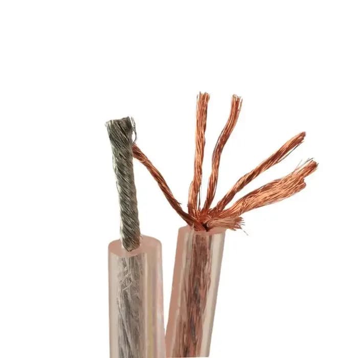 Câble audio, fil doré et argenté