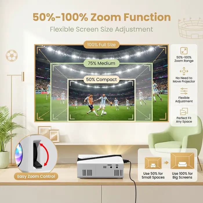 Projecteur portable 4K avec décodage 720P natif