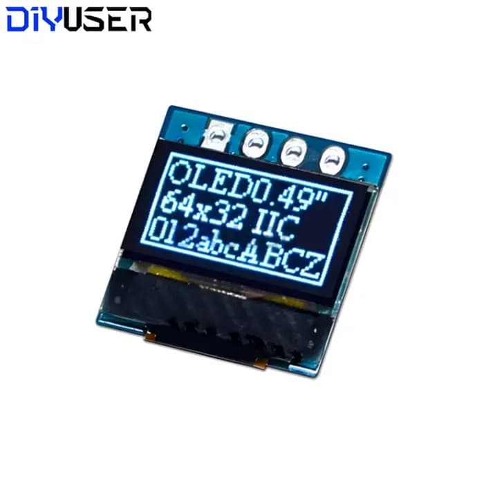 DIYUSER – Module d'affichage OLED LCD de 0.49 pouces, écran blanc de 0.49 pouces, Interface I2C IIC, pilote SSD1306 pour AVR STM32